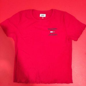 Tommy Jeans red crop top women's size S
